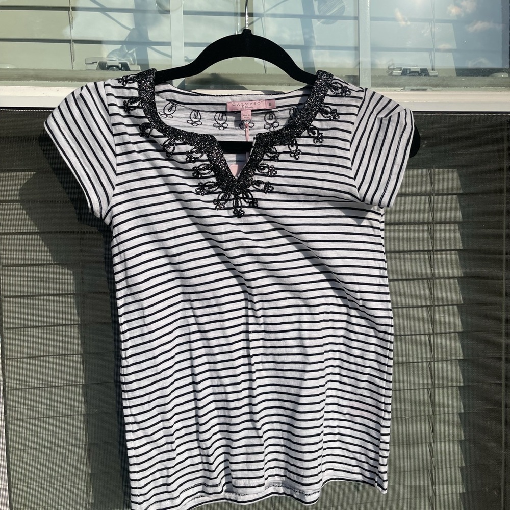 CALYPSO beaded shirt size 6 or women’s small